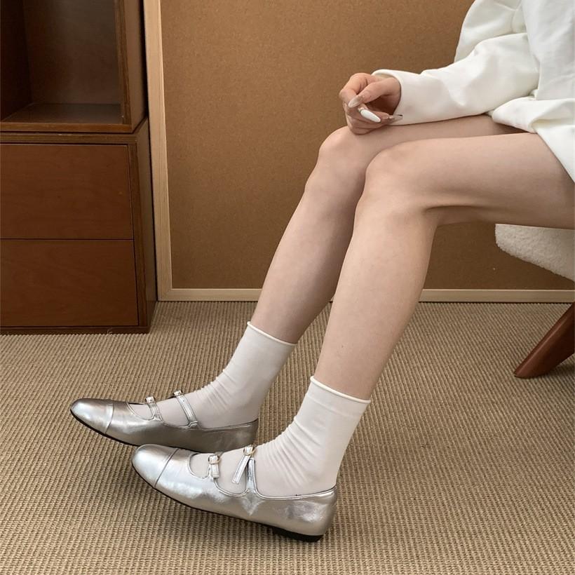 Niche Shallow Mouth Evening Breeze Single Shoes Women's New Summer Ballet Flat Grandma Shoes