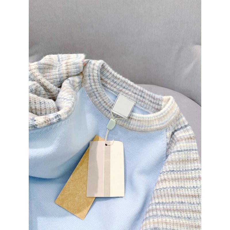 

Fancy Super Nice Idle Style Raglan Sleeves Sweater Blue M