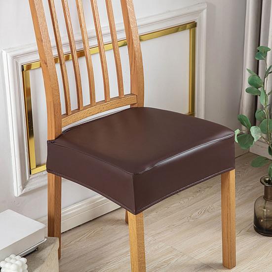 Housse de siège élastique en similicuir antidérapante imperméable résistante à l'huile isolation thermique couleur unie résistante aux rayures