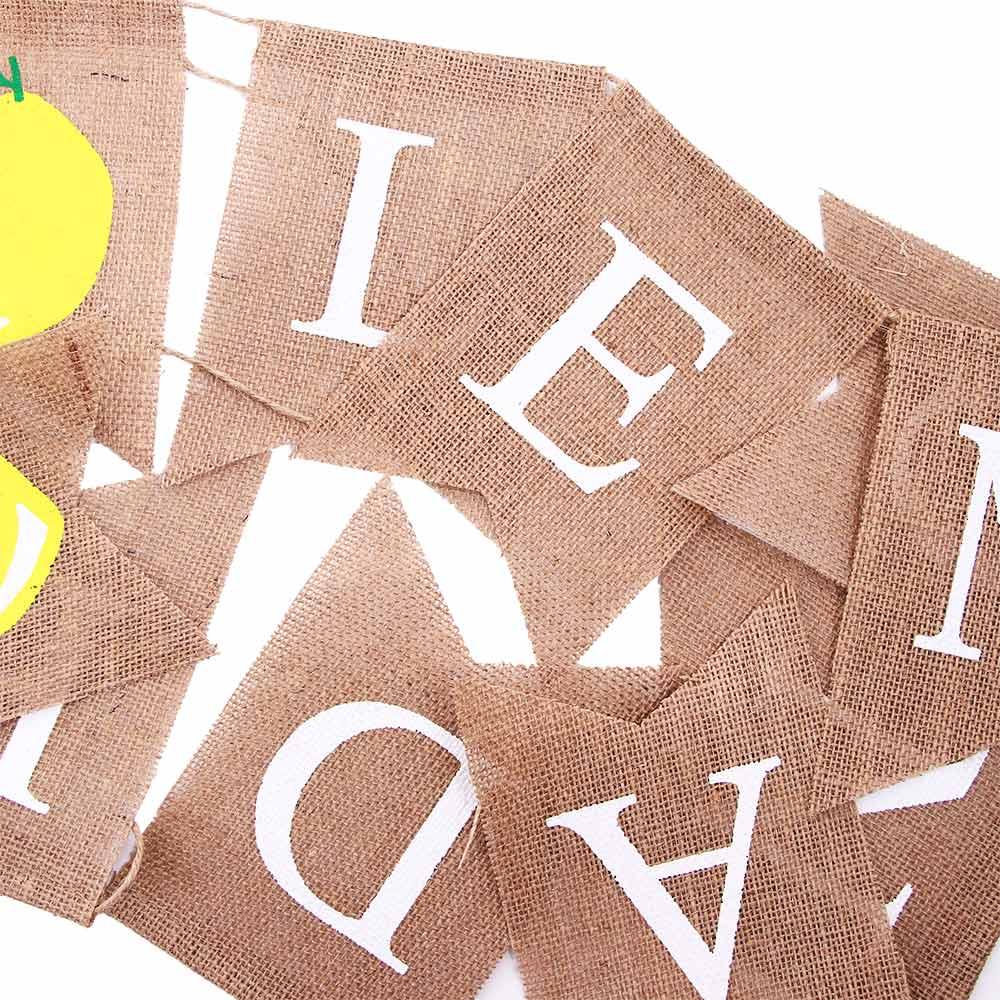 Birthday Party Baby Shower Burlap Summer Lemon Banner Party Decoration Bunting Garland Flag Layout