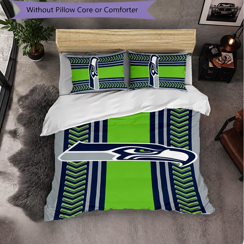 Seattle Seahawks Pattern Microfiber 3Pcs Bedding Set Decor Duvet Cover Set For Bedroom Home Use