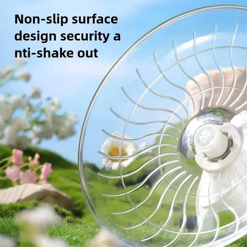 Silent Hamster Flying Saucer Wheel Quiet Exercise Runner for Syrian Hamsters Hedgehogs Squirrels - Stable Stand Non-Slip Toy