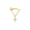 ROXI S925 Silver Petals Stud Earring Microinlaid Colorful Cubic Zirconia Chain Tassel Earrings For Women Dangle Earring