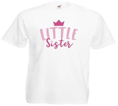 Matching Little Sister Big Sister White Tops Vest T Shirt Pink Design 0-3m-13yr