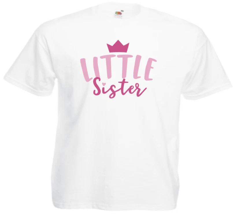 

Комплект для сестер: белые топы, жилетка, футболка, розовый дизайн. 0-3 мес - 13 лет 120