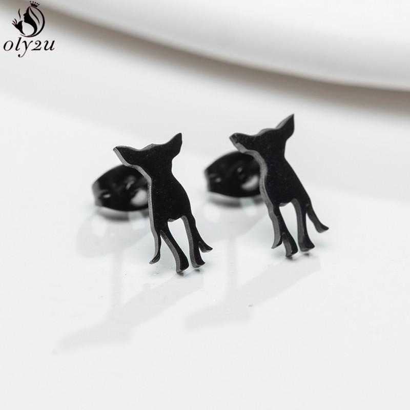 Cute Stainless Steel Heart Dog Earring for Women Cartoon Animal Ear Jewelry Girls Student Lovely Pup Earrings Gifts Accessories