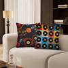 1Pc Retro Vinyl Record Themed Throw Pillow Cover Modern Design Zipper Pillowcase Square Cushion Case Home Decoration