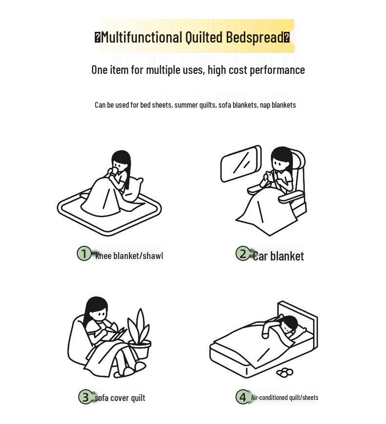 2025 Korean Style Pure Cotton Lace Yarn-Dyed Bedspread Set - 3 Piece