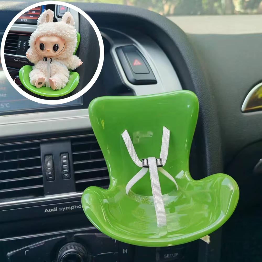 Car Doll Safety Seat Kawaii Ob11 Doll Plush Seat Car Air Aromatreatment Decoration Suit For Labubu All Dolls 15-17cm