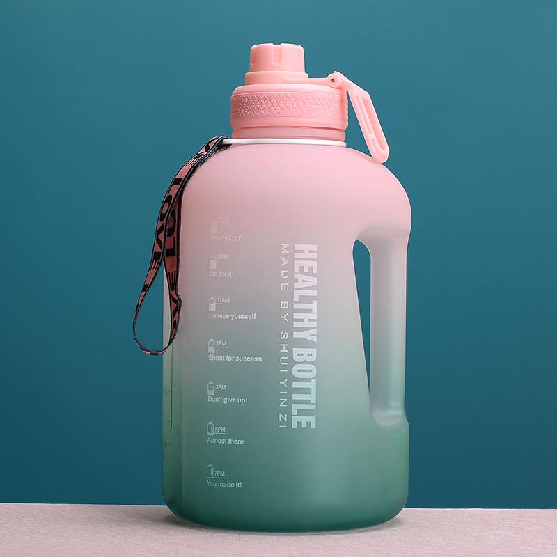 2.2L Internet Celebrity Sports Water Bottle - High Capacity, Durable Plastic with Straw