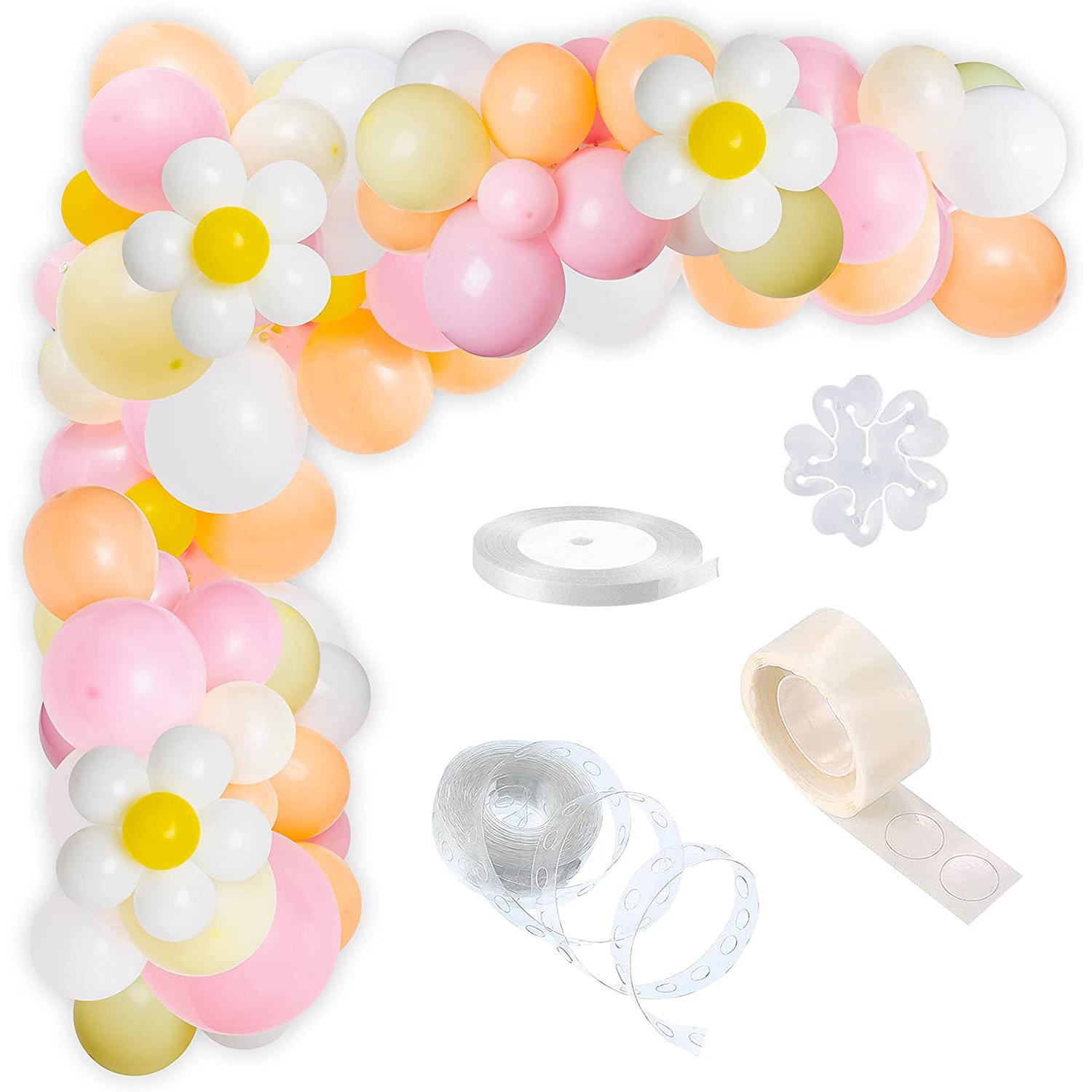 

Bohemian Wedding Balloon Arch Small Daisy Balloon Wreath Pink And White Orange Birthday Balloon Background Arrangement Little Daisy Balloon Chain Set