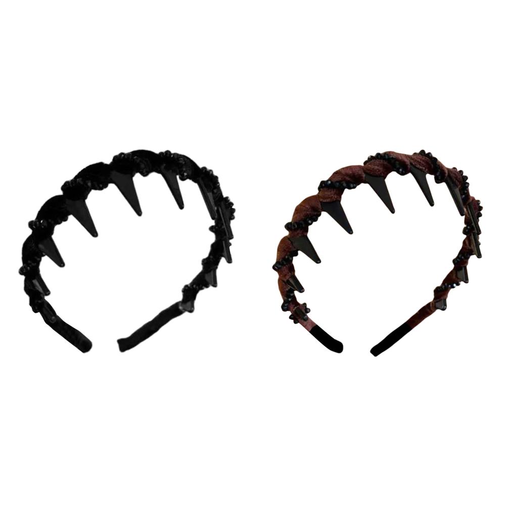 Velvet Sparkling Diamond High Cranium Hairband Wave Hair Hoop for Women Anti-Slip Toothed Hairband For Women Hair Accessories