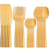 24Pcs Stainless Steel Tableware Set Western Dinnerware Sets Knife Forks Tea Spoons Cutlery Fork Flatware Matte Kitchen