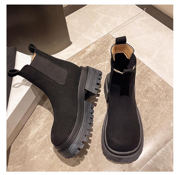 

Модная женская обувь осень-зима 2024 г. Новая мода однотонные туфли без застежек для улицы, износостойкие женские туфли с круглым носком, женские ботинки 39 чёрный