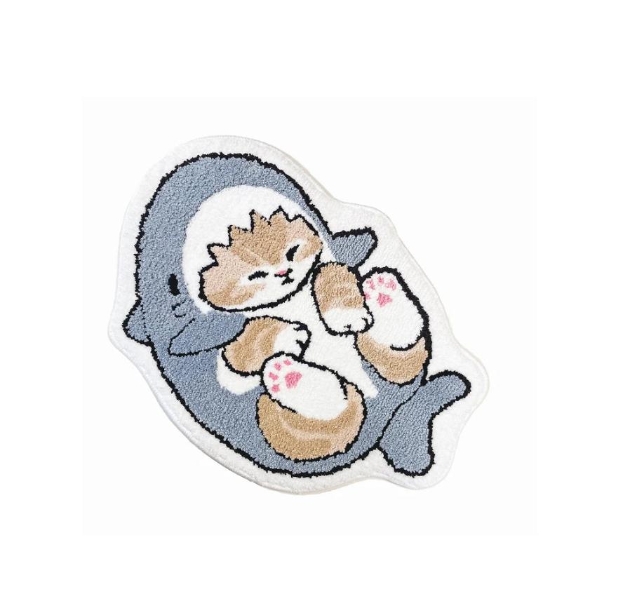 mofusand Fluffy Multi Purpose Mat ( Shark Nyan ) Japan NEW