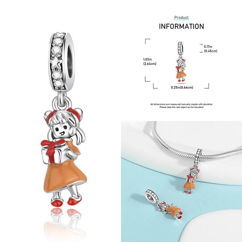 Christmas Charms Copper Elk Santa Claus Bead Snowflake Bell Snowman Charm Fit Original Bracelet Diy Jewelry