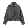 Damen Herbst Neu Lässig Langarm Stehkragen Kariert Baumwolle Jacke Jacke