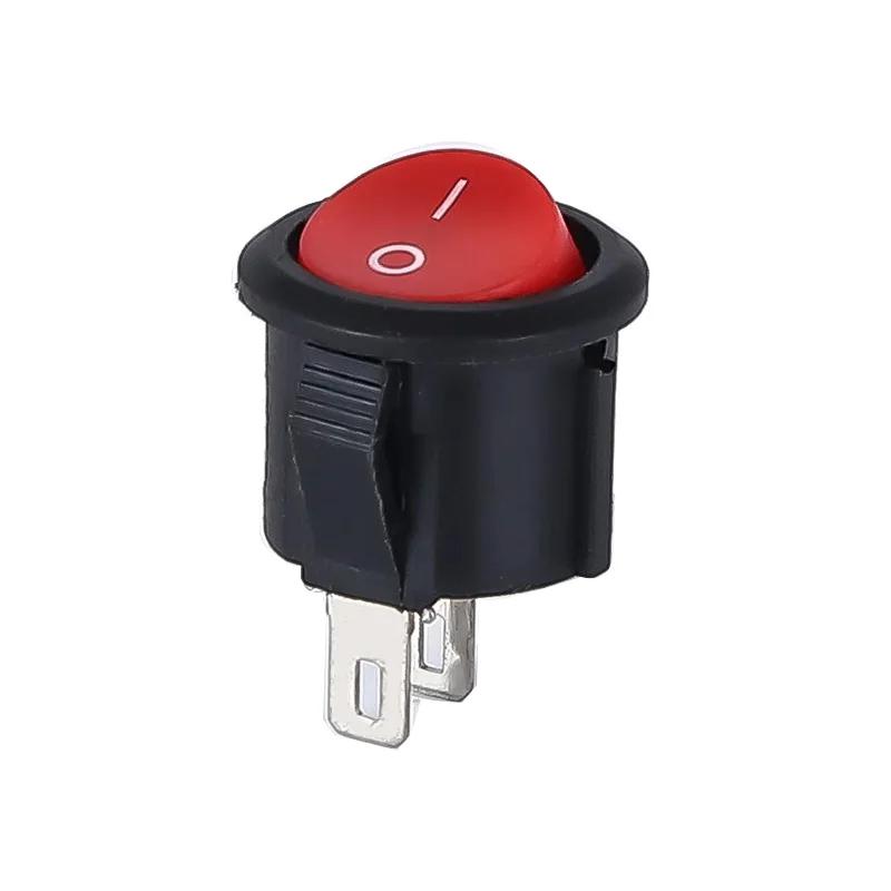 5PCS Black 2 Pin ON/OFF Round Rocker Switches 20mm Diameter Plastic Push Power Button Switch Toggle Switch 6A/250VAC 10A125VAC