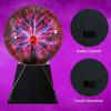 NEW 8 Inch Sound Control Glass Magic Plasma Ball Lamp LED Night Light Atmosphere Touch Plasma Light Christmas Gift Decor Lights