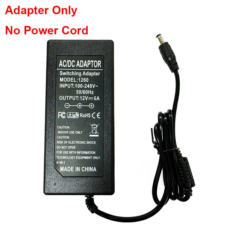 Power Adapter 12V 5A 6A 8A Universal Power Supply Charger AC To DC Adapter Transformers For LED Light Strip Laptop EU US Plug