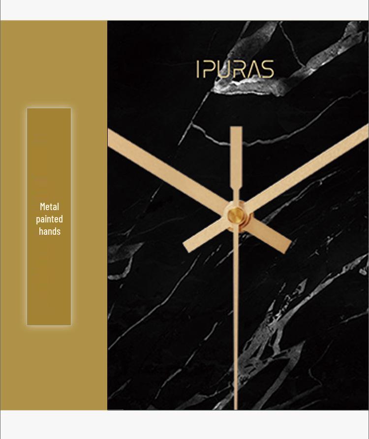 Ultra-Quiet 6278 Quartz Wall Clock with Marble Texture - Nordic Fashion for Living Room
