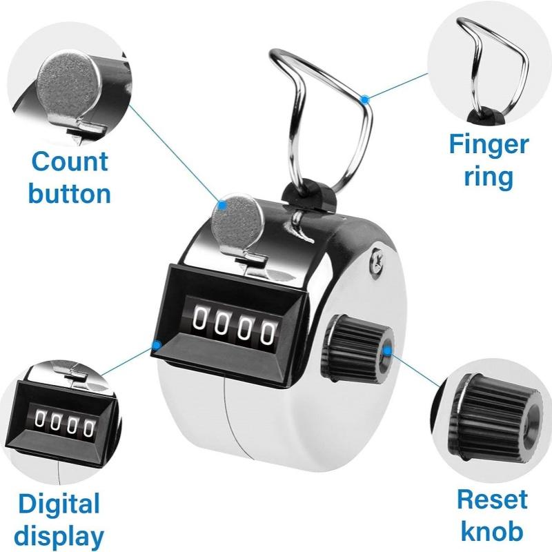 4 Mechanical Digit Handheld Manual Number Tally Counter Numbers Clicker Digital Finger Tally Counter Promotional Gift