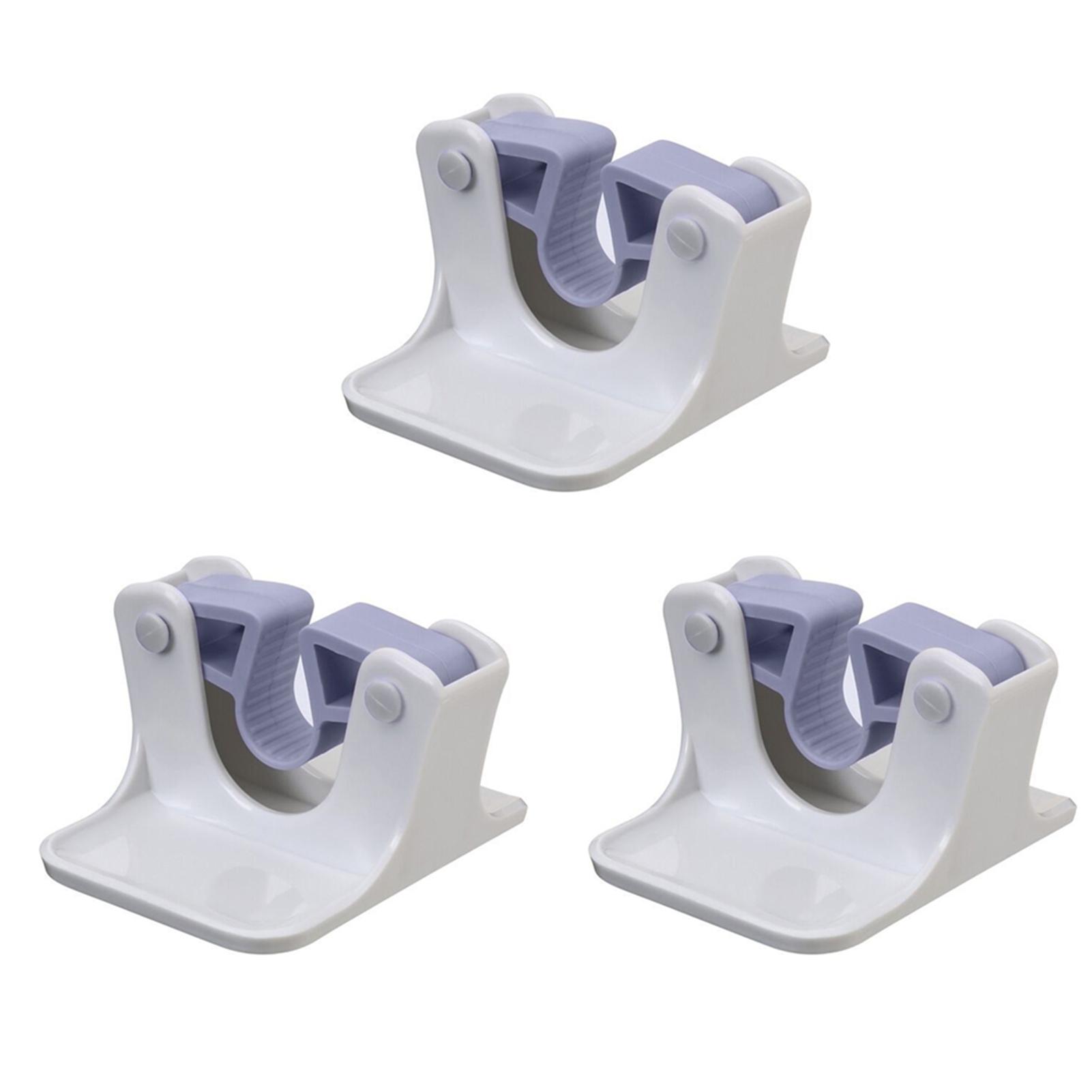 

3 шт. настенный держатель для швабры самоклеящийся без сверления метлы-захват экономящий пространство самоклеящийся зажим для швабры вешалка инструмент 3pcs светло-серый