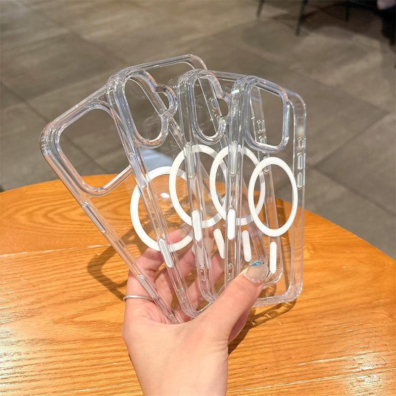 HD Clear Acrylic Magnetic Case For iPhone 16 Pro Max Plus For Magsafe Wireless Charging Cover With Camera Control Button Protect