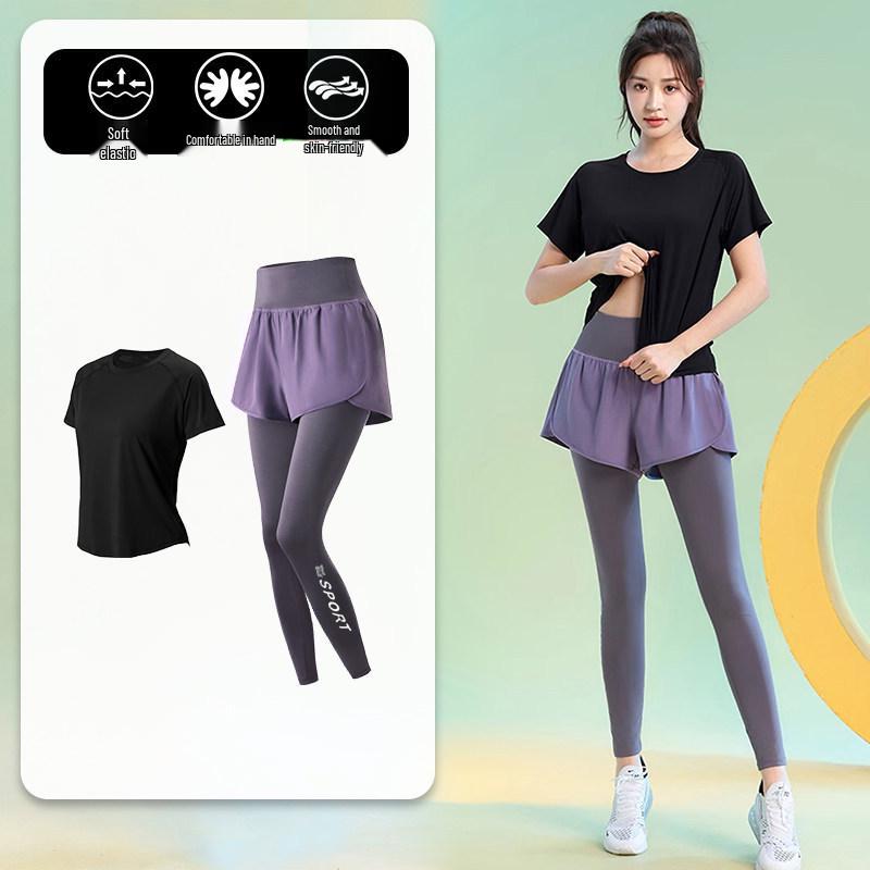 Women's Quick-Dry Short Sleeve Gym & Yoga Set