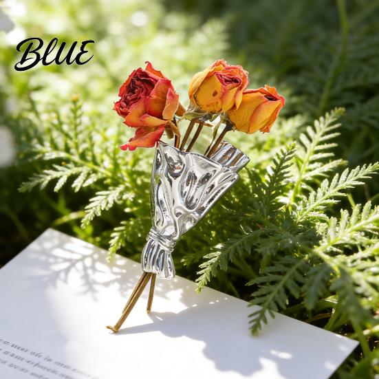 Floral Brooch Pin Flower Holder Bouquet Wearable Vase Insert Real
