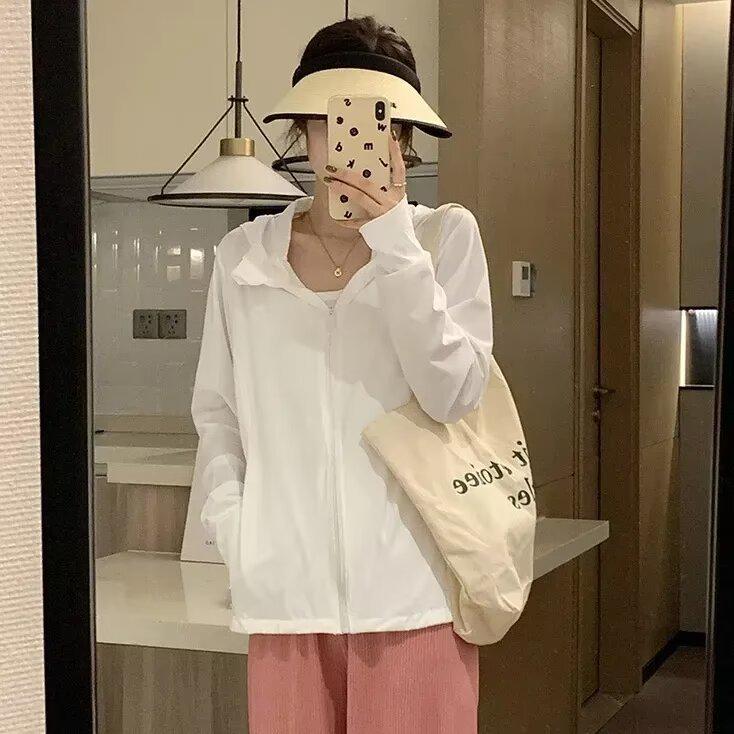 

Женский летний 2025 года тонкий кардиган из ледяного шелка, дышащий, с защитой от ультрафиолета 2XL