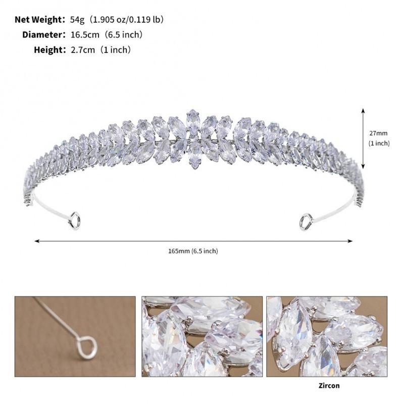 

Crystal Zircon Headband Women s Daily All-matching Hair Styling Accessories Super Flash Full Of Zirconium Leaves Bridal
