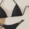 Triangle Strap Pearl Sexy Bikini Split Swimsuit