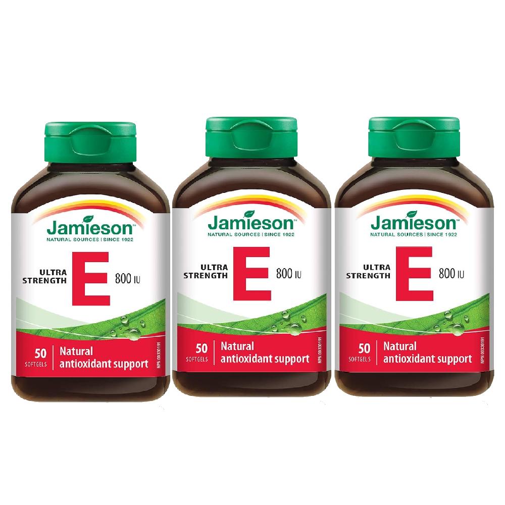 Jamieson Ultra Vitamin E 800 IU 50 Softgel Tablets x3 (3 pcs)