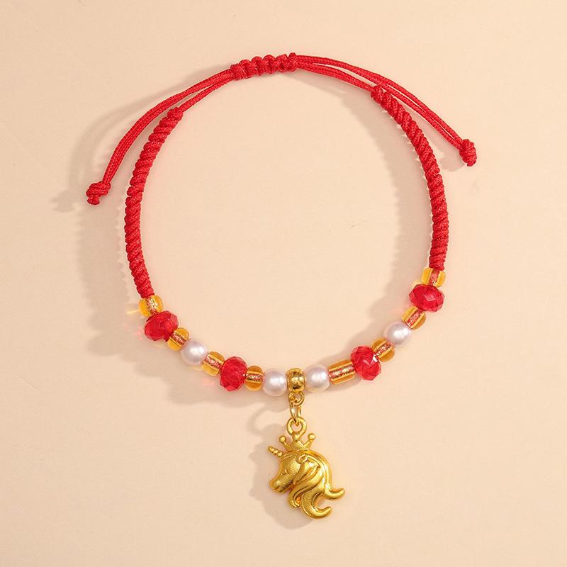 Chinese Style 2026 Horse Year Zodiac Bracelet For Women Men Lucky Hand-Woven Red Rope Bracelet New Year Jewelry Party Gift