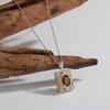 S925 Sterling Silver Inlaid With Natural Topaz Citrine Garnet Colored Treasure Necklace Women'S Simple Retro High-End Pendant
