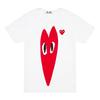 Unisex Crew Neck Short Sleeve Loose Fit Casual T-Shirt Colorful Heart Digital Print Basic Top
