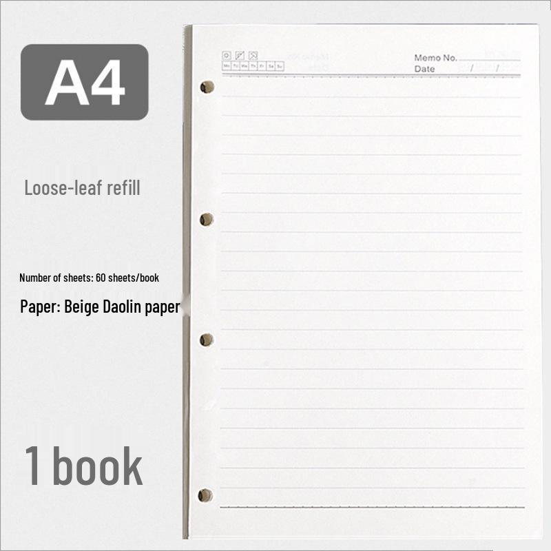 A4 Loose-Leaf Business Notebook with Detachable B5 Leather Cover – Large, Customizable Adult Diary