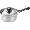 Yoshikawa Komoda Kinya Stainless Flame Made In Japan KO0018 Spill-Resistant Saucepan, 16cm, 2.0L, Steel, IH/Direct Compatible, (Tsubame-Sanjo)