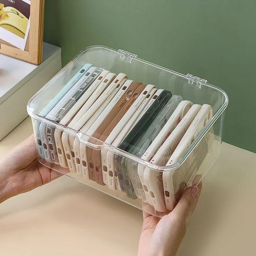 Acrylic Sundries Storage Basket Transparent Desk Organizer New Phone Case Organizer