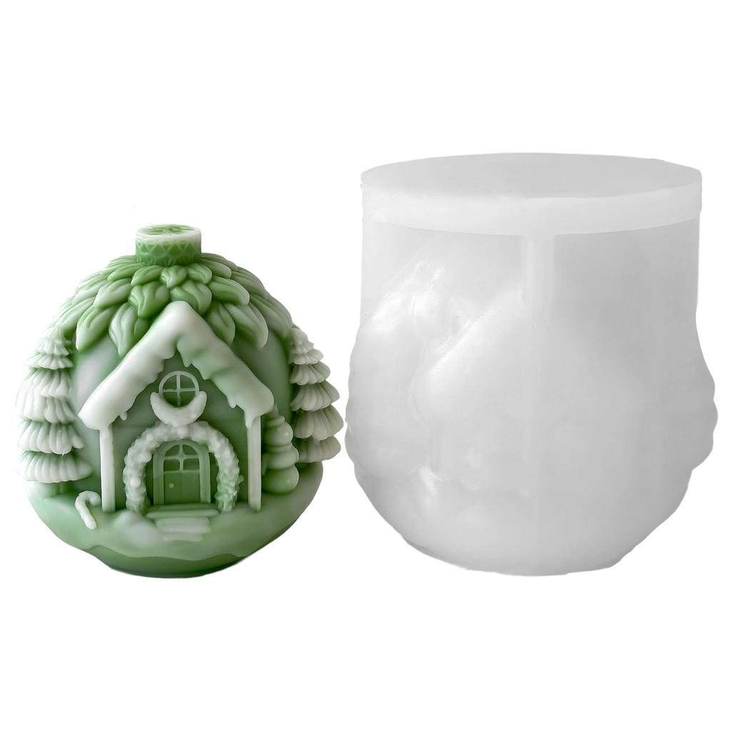 Christmas House Candle Mould Silicone Molds Ornament Molds Castings Molds Handmade Plasters Molds Craft Supplies