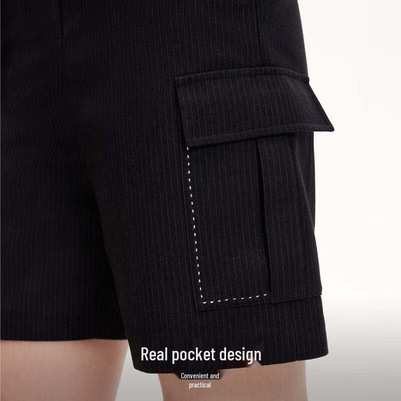Veromoda 2025 Early Spring Striped Commuter Shorts