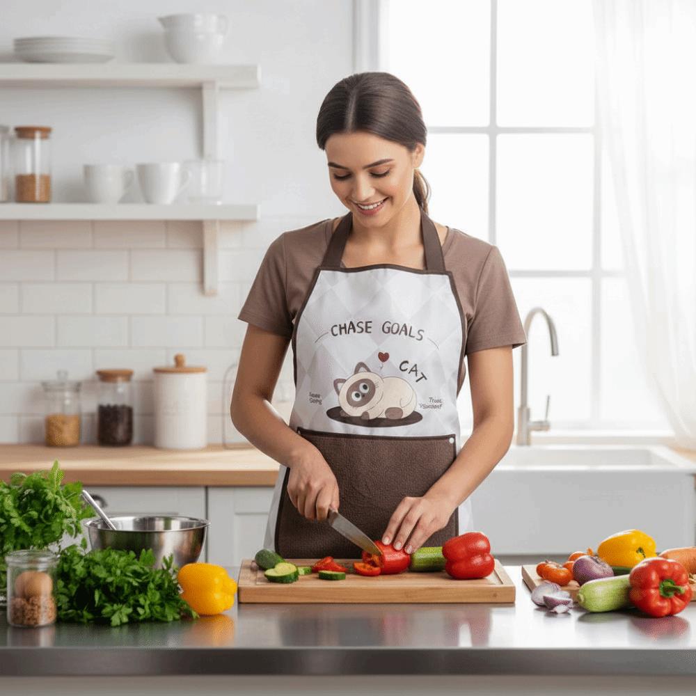 Dirt-Proof Chef Cooking Apron Cartoon Catering Work Clothes Restaurant Uniform