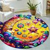 1pc Home Carpet with Stained Glass Design Non Slip Office Decor Gift Living Room Bedroom