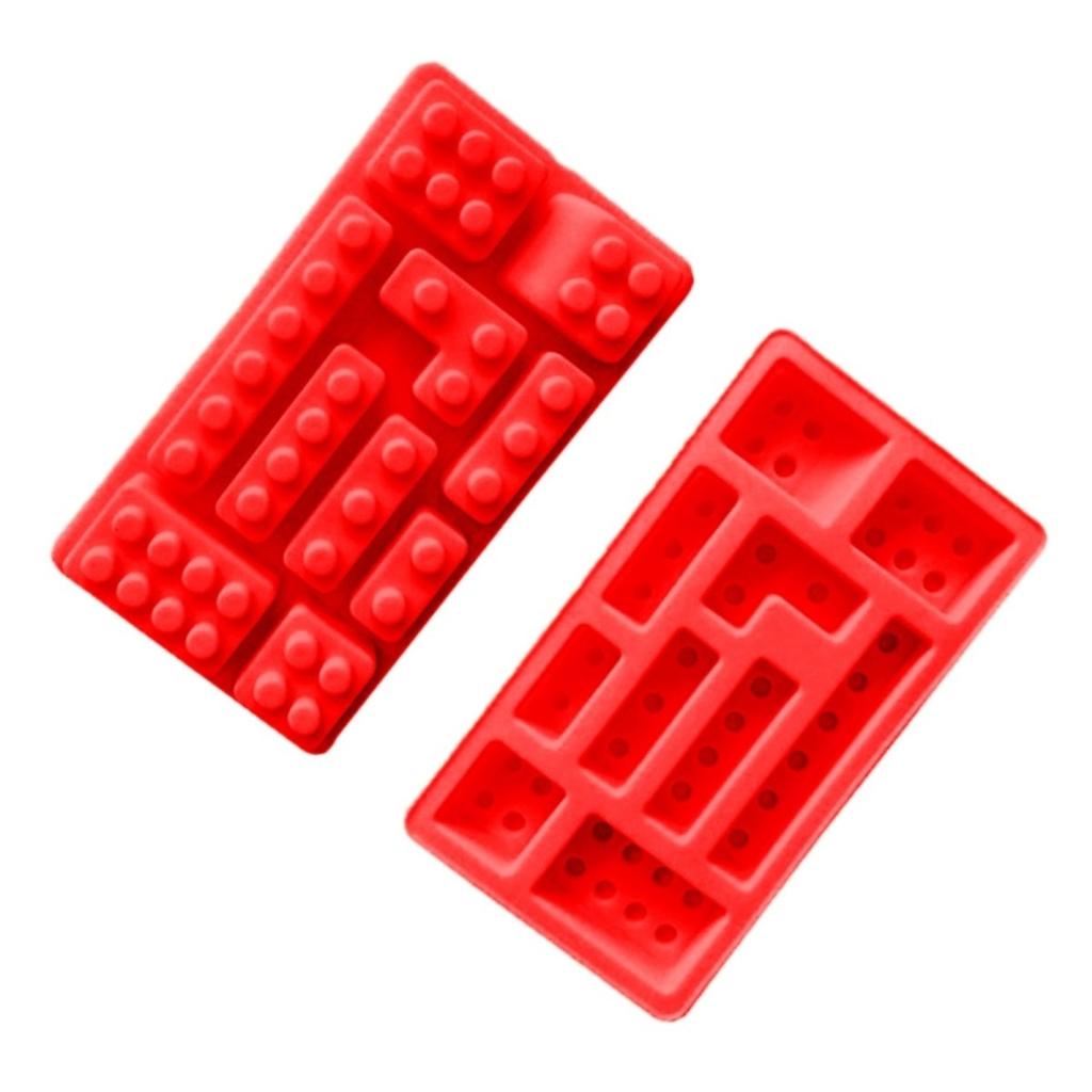 Zola Silicone Chocolate Mold LEGO Brick Shape Red 14.5x8 cm Homemade Chocolate Baking Mold