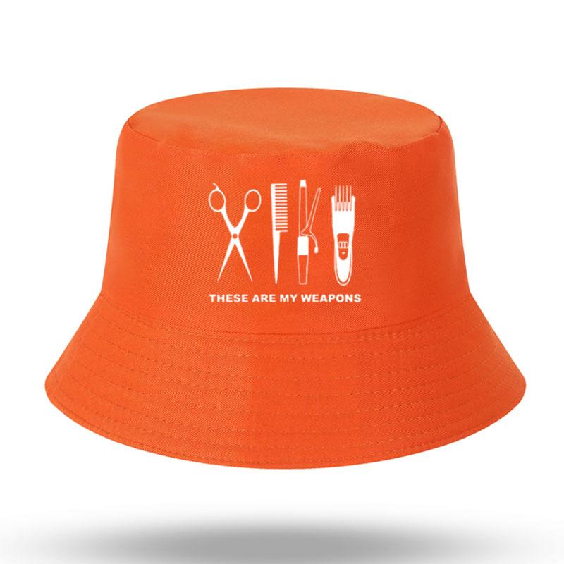 Barbier Friseur Waffe Print Herren Damen Fischerhut Outdoor Panama Angelhut Fischerhut Harajuku Angelhut