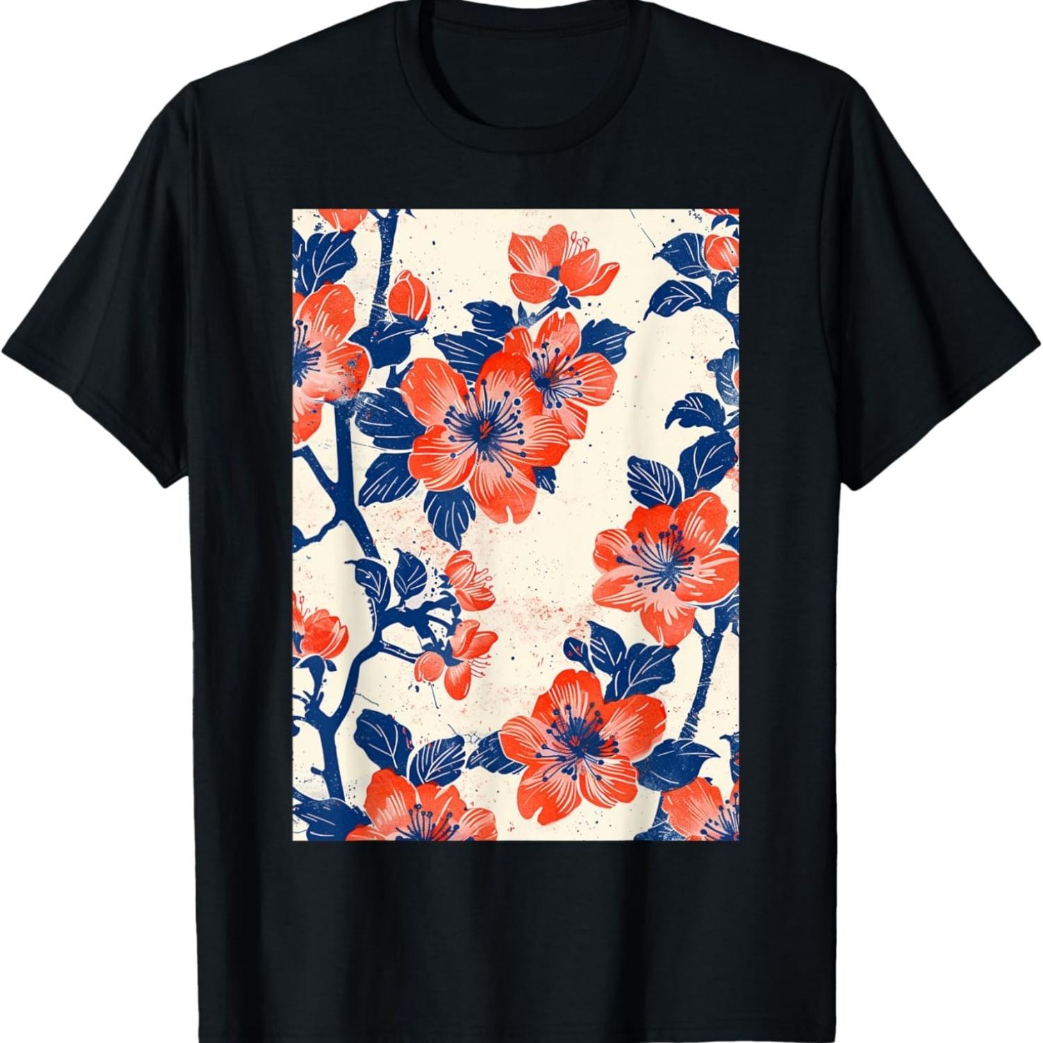 

Vintage Cherry Blossom Flowers T-Shirt(3) S чёрный