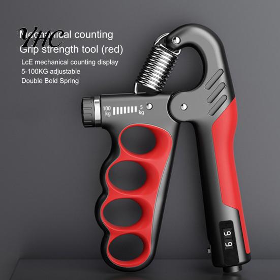 Rafforza Mani con Contatore Impugnatura Allenatore Forza Meccanico Contabile 5-100KG Regolabile Uomini Donne Esercitatore Avambraccio Sviluppatore Muscoli Fitness