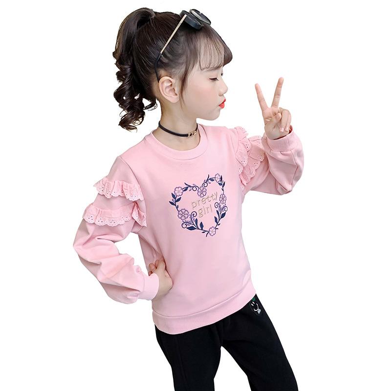 Baby Girls White Top Floral Embroidery Blouse Children's Clothing Long-Sleeved Shirt Spring Kids Clothing Teen Sweatshirts