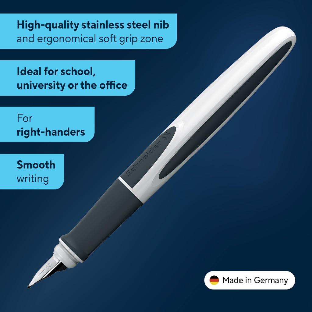 Schneider Ray M Fountain Medium Black RYFP168249M Pen, Nib, Ink, White/Gray,